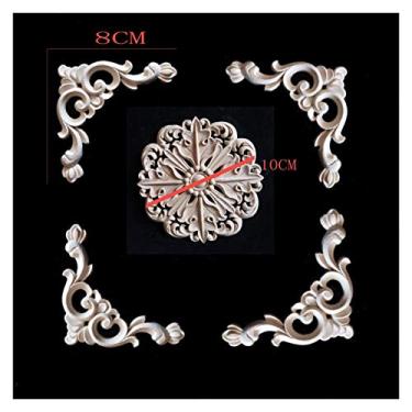 Imagem de 1. 0 CM Decalques decorativos de madeira no centro de mobília em casa, artesanato applique, leito de mobília sem pintura adesivos de escultura(1PCS)