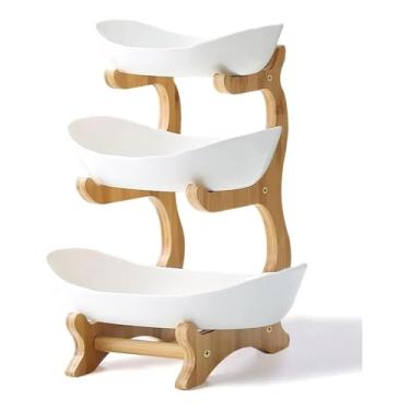 Imagem de Fruteira de Chão com Tampo de Bambu e PP para cozinha, 3 Andares Design Moderno e Ecológico, Ideal para Cozinha, Sala e Áreas Gourmet, fruteira inox, fruteira de chao (3)