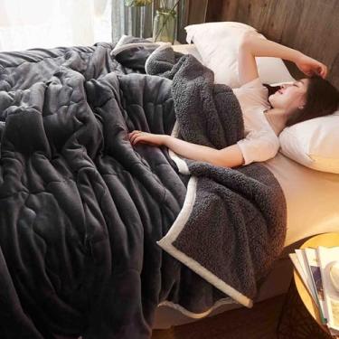 Imagem de Cobertor de lã, cobertores e mantas fofos, femininos, masculinos, para cama, adulto, longo, duplo, solteiro, para sofá, inverno, xale, quente, macio e confortável, lavável na máquina, primavera