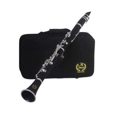 Imagem de Clarinete Profissional Preto Bb Com 17 Chaves E 6 Anéis, Acompanha Bol