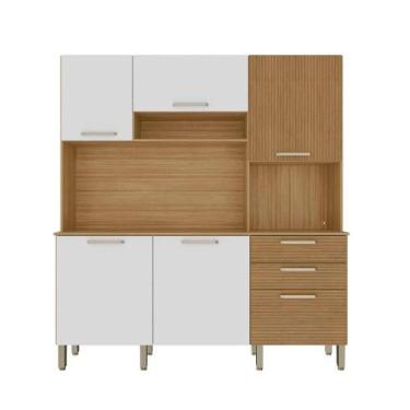 Imagem de Armário de Cozinha com espaço para microondas nicho e 6 Portas Ferrara