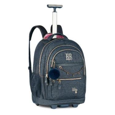 Imagem de Mochila De Rodinha Coleção Denim Vintage Rebecca Bonbon