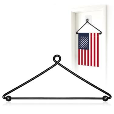 Imagem de HOOSUN Gancho de bandeira de jardim, suporte de bandeira de jardim para fora, gancho de parede de bandeira de jardim, gancho de porta de bandeira, suporte de bandeira de parede premium, cabide de bandeira de metal para bandeira de 30 cm, suporte de bandeira suspenso, gancho de banner para parede