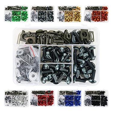 Imagem de Kits de parafusos de carenagem universais para série CRF-R, série YZ, série NINJA/ZX, série GSX/DRZ, parafusos de fixação para bicicleta esportiva, arruelas de porcas sortidas (titânio)
