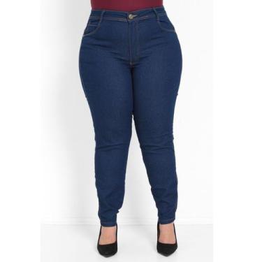 Imagem de Calça Skinny Jeans Feminina modeladora Plus Size cintura alta lycra/el