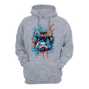 Imagem de Blusa de Frio Masculina Com Bolso Canguru Punho e Capuz Flanelada Cordao Ajustavel-Masculino