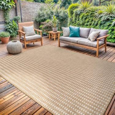 Imagem de Tapete lavável ao ar livre, 15,5 x 23,5 cm, tapetes modernos, para ambientes externos, padrão listrado, à prova d'água, fácil de limpar, pátio, varanda, sala de estar, quarto, jardim, trailer (15 x 23