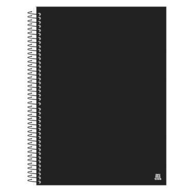 Imagem de Caderno Universitário Espiral 10 Matérias 140 Folhas Capa Dura Preto K