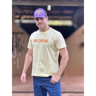 Imagem de Camiseta Masculina Manga Curta Original All Hunter, M, Amarelo claro