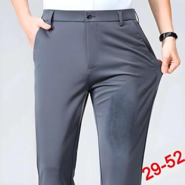 Imagem de Calças De Terno Masculino plus Size, Formais, Pretas, Clássicas, Com S