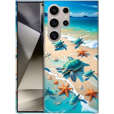 Imagem de GlamCase - Capa com suporte impresso Turtles on Beach para S24Ultra5G Branca