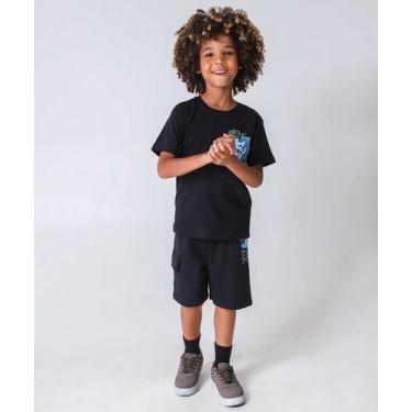 Imagem de Bermuda Infantil Moletinho Stitch Tam 4 a 10 Preto-88071 - Disney, 8, 
