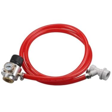 Imagem de CO2 Mini Gas Regulator, Tr21.4 Include Red Gas Line Assembly, Ball Lock Gas Disconnect for Keg Dispenser