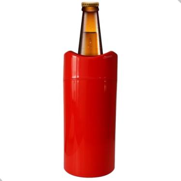 Imagem de Porta Garrafa Térmico Camisinha de Cerveja 600 ml – Mantém a Bebida Gelada e Evita Suor (Vermelho, Kit 6 Uni - 1 Litro)