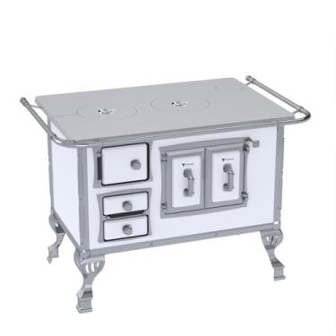 Imagem de Fogão a Lenha N 2 Sec Chapa de Aluminio Branco Saida Direita