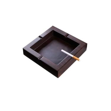 Imagem de Cinzeiro quadrado de madeira moderno para interior e exterior cinzeiro para casa sala de estar escritório acessórios de decoração de mesa, caixa de armazenamento de cinzas, decoração de casa