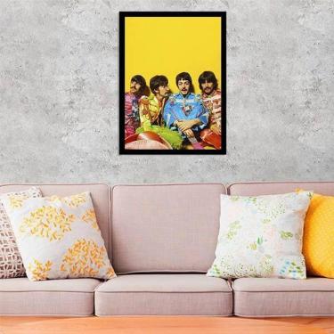 Imagem de Quadro Fotografia Beatles Amarelo 24X18Cm - Com Vidro