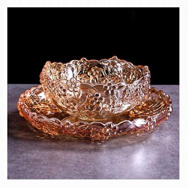 Imagem de Cesta de frutas para cozinha, conjunto de 2 tigelas de frutas de vidro, elegante, casa, escritório, casamento, decoração, frutas, lanche, sobremesa, servir, centro de mesa, tigela de fruta/tigelas de