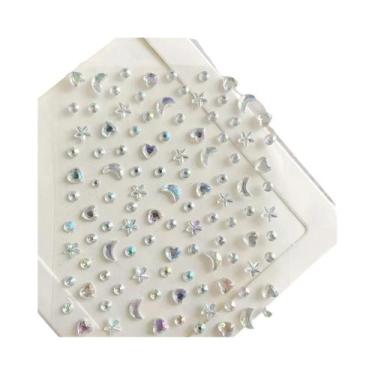 Imagem de Adesivos Kawaii 3D Com Strass Em Forma De Estrela, Lua E Coração Para 