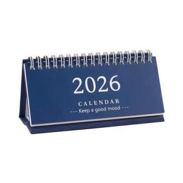Imagem de Mini Calendário De Mesa Em Inglês 2026 Portátil Artesanal Estilo Simpl