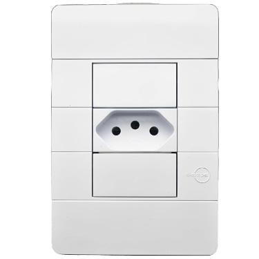 Imagem de Conjunto Tomada 4x2 2P + T 10A Horizontal Branco - RZB-2000/29 - DICOMPEL
