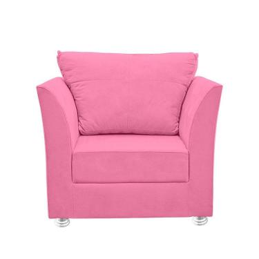 Imagem de Poltrona Cadeira Decorativa Para Sala E Quarto Lisboa Suede Rose