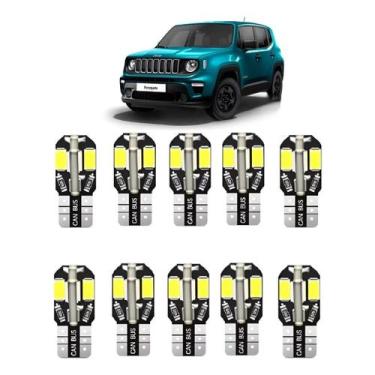 Imagem de Kit Lâmpada Leds Jeep Renegade Farolete/meia Luz T10 Branco Branco-fri
