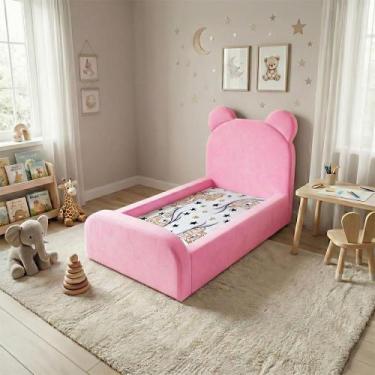 Imagem de Cama Infantil Segura e Confortável Soft com Colchão Rosa - PORTOFINO, 