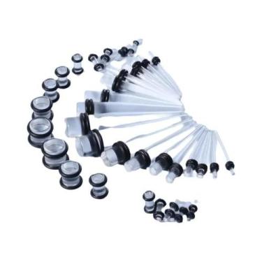 Imagem de Kit De Piercing Com 8 Peças De Expansores De Orelha Em Acrílico Espira