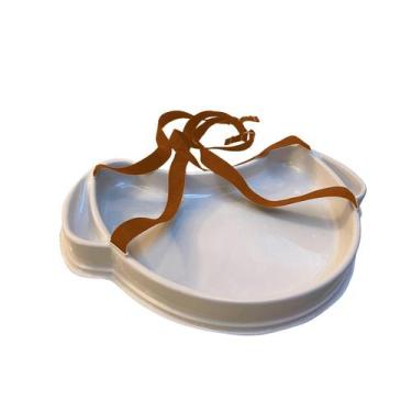 Imagem de Bandeja Degustação Meia Lua Com Alça Na Cor Laranja - Balcão E Bandeja