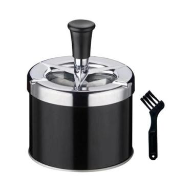 Imagem de Cinzeiro De Metal Para Carro À Prova De Vento Com Tampa Giratória Auto