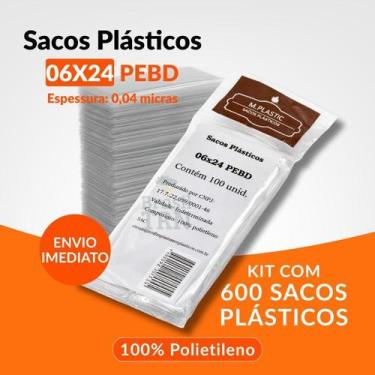 Imagem de Saquinho Transparente Pebd 6X24Cm Gelinho Chup Chup 600 Unid - M Plast