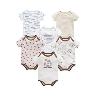 Imagem de Conjunto De Bodies Unissex Para Bebês 3 Peças 6 Peças 100% Algodão Man