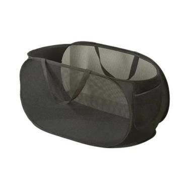 Imagem de Cesto De Roupa Suja Dobrável De Parede Em Tela Para Organização De Mei