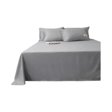 Imagem de Lençol De Cama Lavável À Máquina Em Cor Sólida Para Cama De Solteiro O