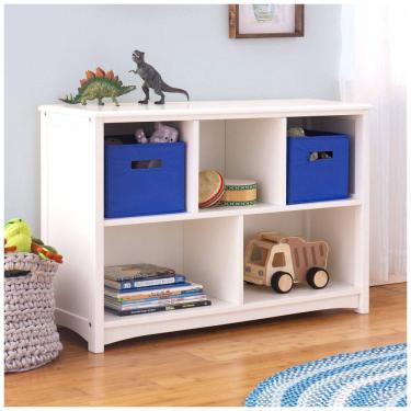 Imagem de Estante Infantil Guidecraft Classic Branca 5 Compartimentos Madeira Durável 91x28x61cm Montagem no Chão