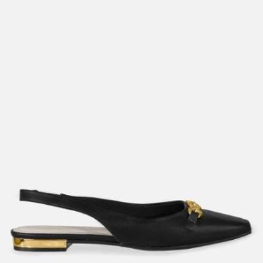 Imagem de Sapatilha Preto Fivela Metalizada-Feminino