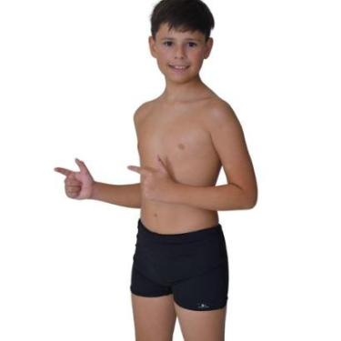 Imagem de Sunga Infantil Boxer Moda Praia Preto Proteção UV-Masculino