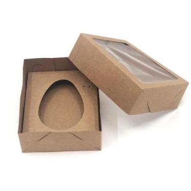 Imagem de 20 Caixas Com Visor para Ovos de Colher 19x15x6  Acompanha Berço 350g 