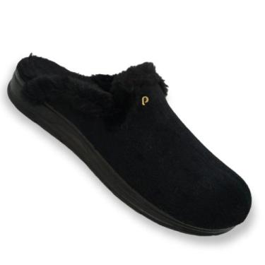 Imagem de Pantufa Feminina Forrada Pegada 266005, Preto, 37