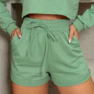 Imagem de Shorts Feminino em Moletinho Premium - NS NANDA STORE, Verde oliva, G