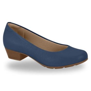 Imagem de Sapato Feminino Modare Conforto Salto Baixo 7032.500 - Azul Marinho, 3