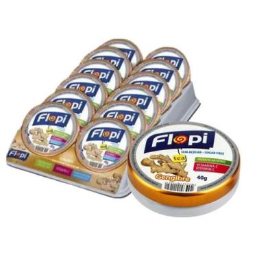 Imagem de BALA FLOPI SEM ACUCAR TEA GENGIBRE 480G - Display 12 Un