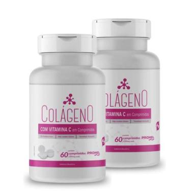 Imagem de Kit Com 2 - Colágeno Hidrolisado Com Vitamina C Promel 60 Comp De 1000