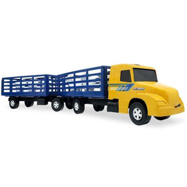 Imagem de Caminhão Roda Livre - Super Bitrem - Carga Viva - Azul - Usual Brinquedos