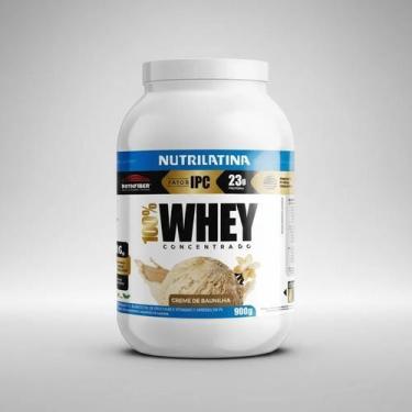 Imagem de 100% Whey Protein Nutrilatina Sabor Creme De Baunilha 900g Sabor:Creme
