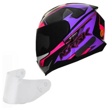 Imagem de Capacete Feminino Norisk Razor Speedmax Rosa Viseira Fume, Preto roxo,