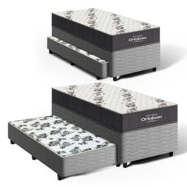 Imagem de Cama Box com Colchão de Espuma D33 Ortobom Airtech 100 + Auxiliar de Molas Unique Solte...