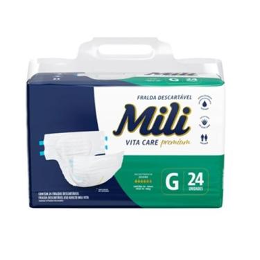 Imagem de Fralda Adulto Mili VITA, MEGA G /24 UN, Branco