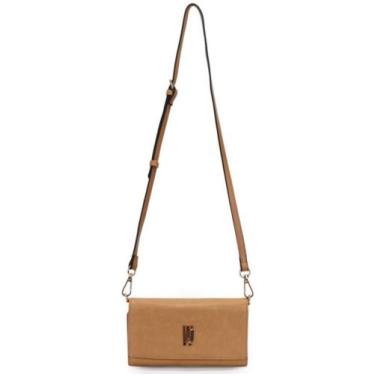 Imagem de Bolsa transversal porta celular interno pequena wj sintético, Camel, U